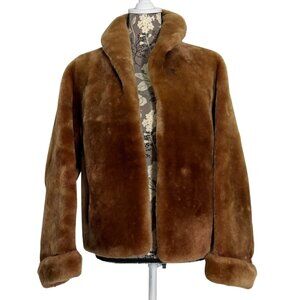 Vintage 1940's/1950's Golden Brown Mouton Lamb Fur Coat Womens Size Medium?
